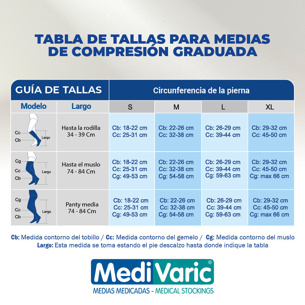 Medias de Compresión Mediana – Rodilla Punta Cerrada ref: 1123