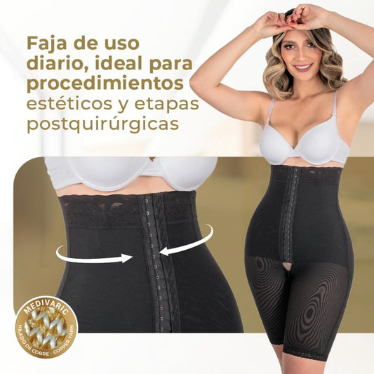 Faja postquirúrgica strapless con hilado de cobre