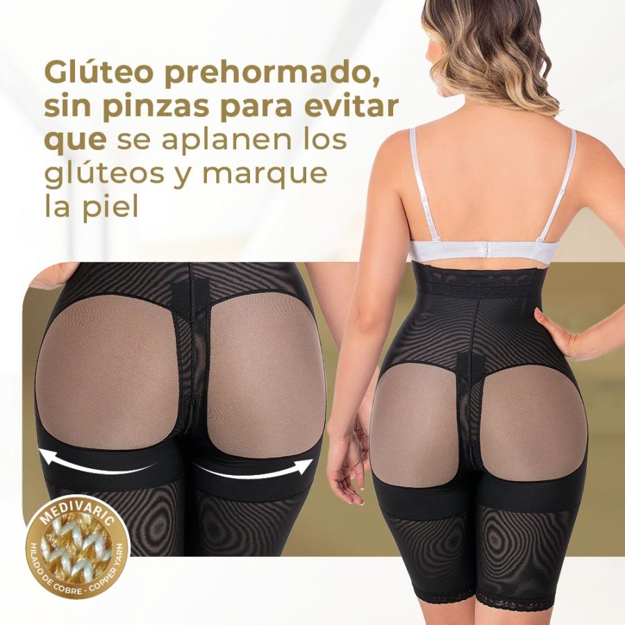 Faja postquirúrgica strapless con hilado de cobre
