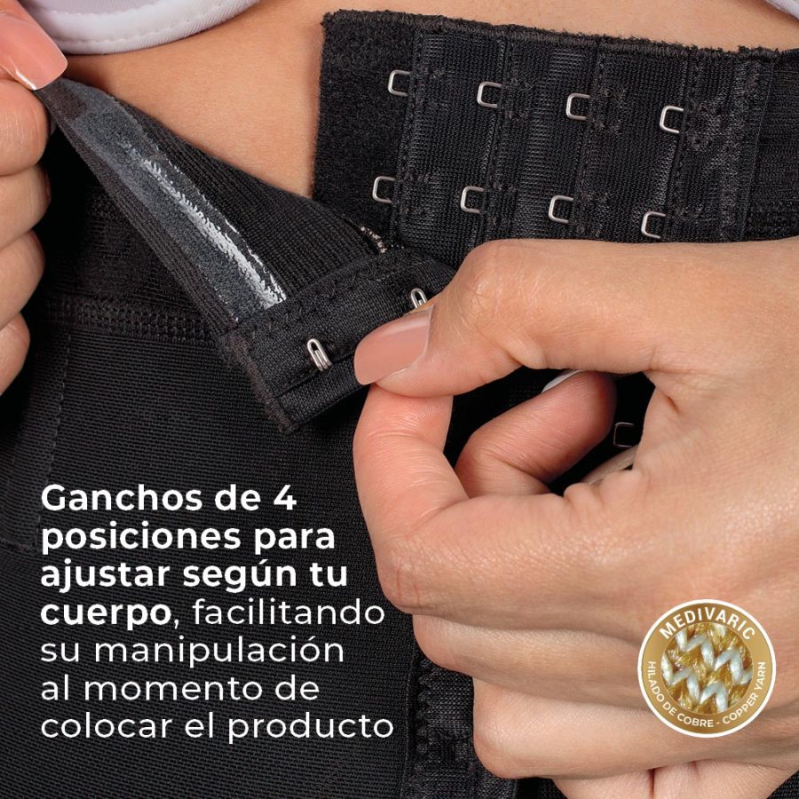 Faja postquirúrgica strapless con hilado de cobre