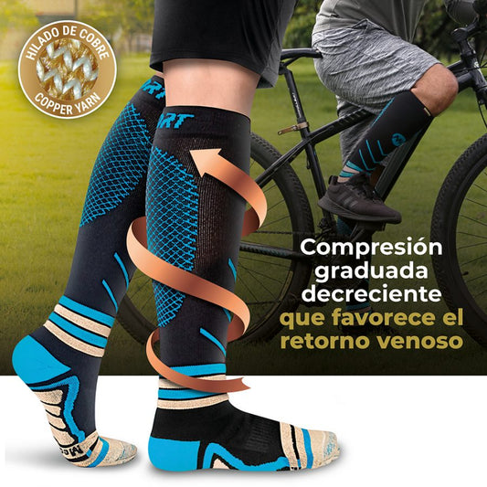 Medias de Compresión Deportiva con Hilado de Cobre Medivaric ref: 5663