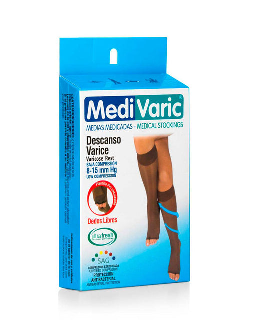 Medias de Compresión Baja – Rodilla Dedos Libres Transparente ref: 1119