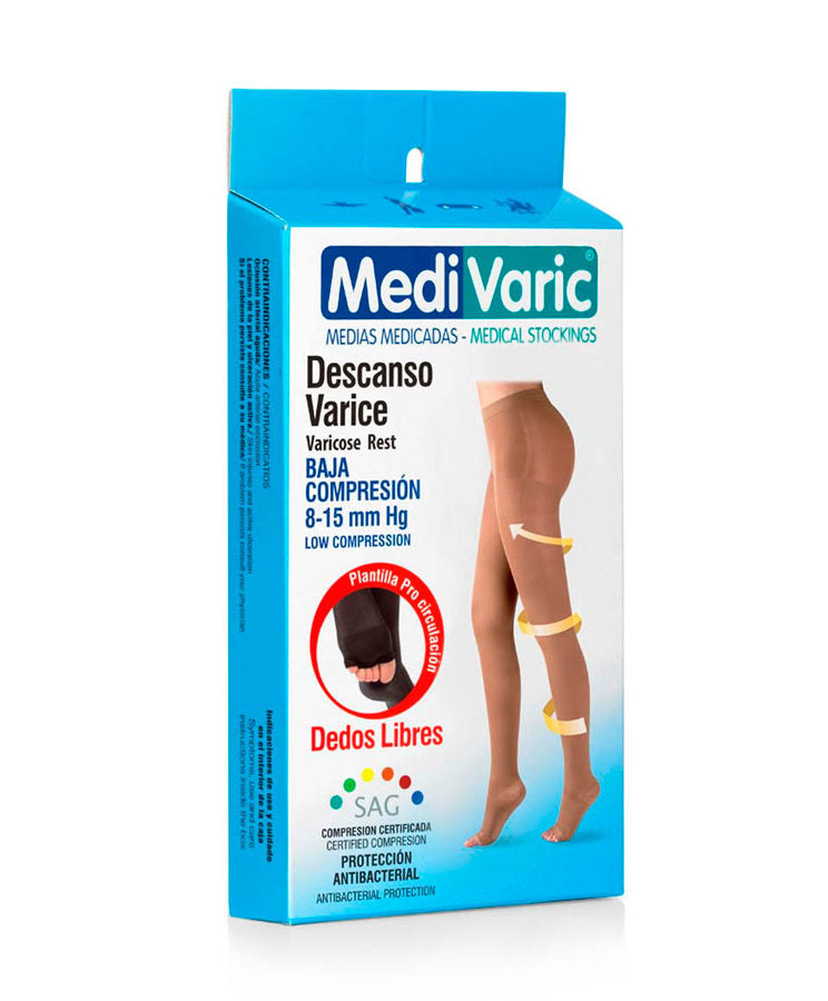 Medias de Compresión Baja – Cadera Dedos Libres Transparente ref: 1117