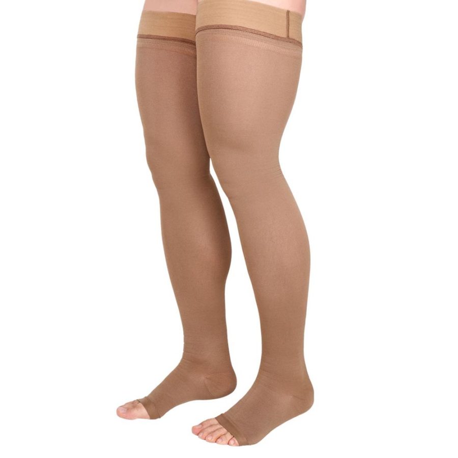 Media de Compresion ALTA muslo unisex opaca dedos libres ref: 5232
