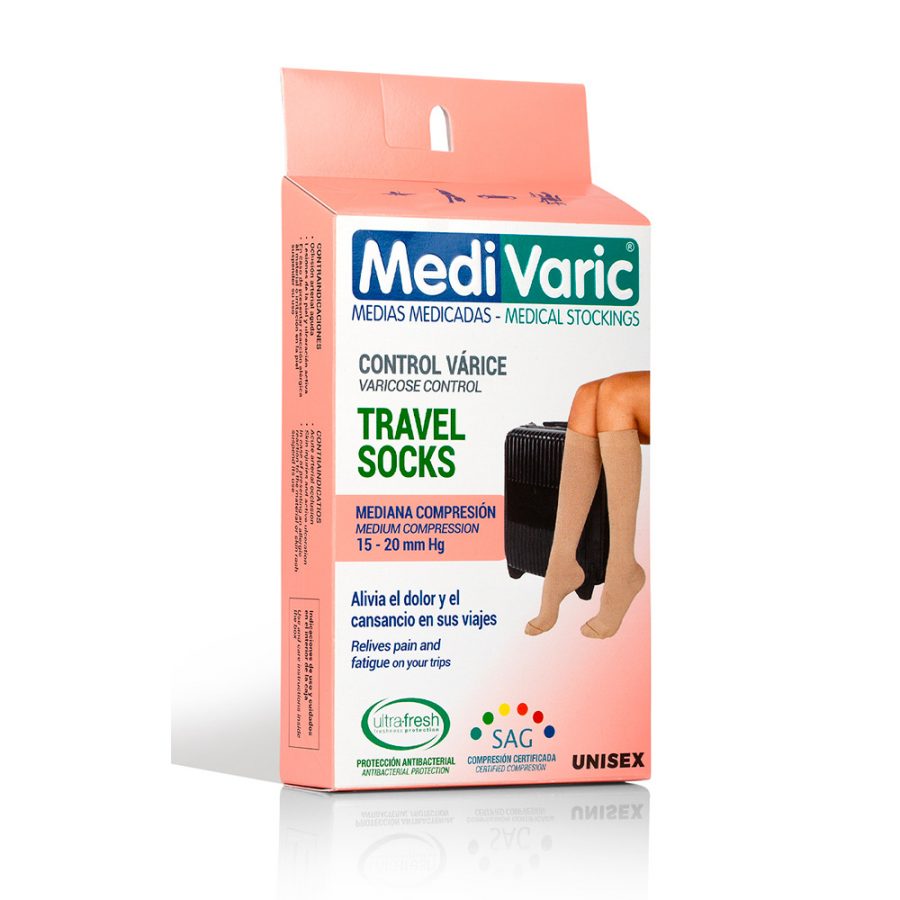 Medias Viajero – Mediana Compresión Unisex punta cerrada ref: 5323